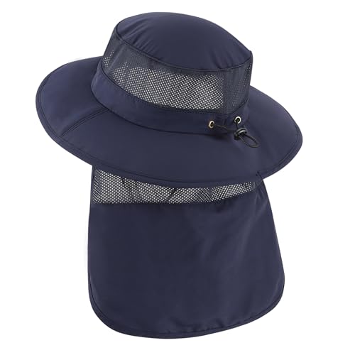 Image of Home Prefer UPF50+ Kids Girls Boys Sun Hat Wide Brim Fishing Hat with Neck Flap Adventure Beach Safari Sun Protection Cap