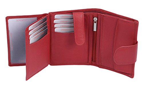 LEAS Damesportemonnee en herenportemonnee met buitengrendel in staand formaat echt leer, rood speciale editie Leer, rood - Image 6