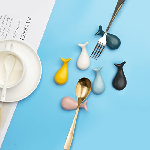 Oryougo Set Of 6 Colorful Whale Ceramic Chopstick Holder Creative Animal Chopstick Rest Spoon Fork Knife Rack Table Decor #TOP5
