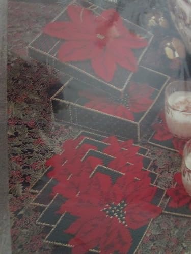 Kit plastic canvas Bucilla Poinsettia sous-verre de Noël et support pour loisirs créatifs