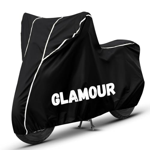 Image of Bike Cover for Glamour 100% Waterproof, Dustproof & Scratch Resistant| Fully Bottom Elastic UV Resistant Heavy Duty Body Cover | All Weather Outdoor Use