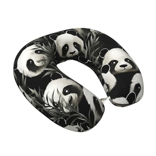 Almohada U de espuma viscoelástica negra 30 cm miniatura 2