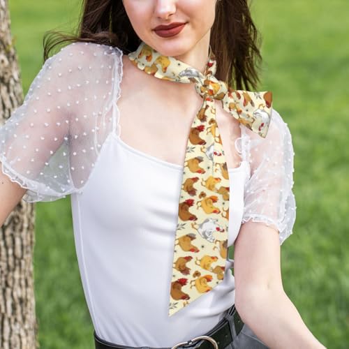 Brood Of Chickens Print Fashion Neck Scarfs For Women Head Scarf Fashion And Lightweight Headdress4
