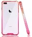 BAISRKE Clear Case for iPhone 7 Plus, Slim Shock Absorption Protective Case Soft TPU Bumper & Hard Plastic Back Cover Phone Cases for iPhone 7 Plus / 8 Plus 5.5 inch - Red Pink Gradient