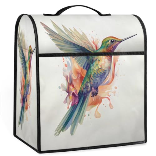 Coffee Maker Cover Watercolor Hummingbird Kitchen Appliance Covers Small Appliance Covers Blender Cover Juicer Cover Dust Covers for Kitchen Appliances with Top Handle and Pockets,Washable,C636