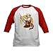 CafePress Fly Fishing Kids Baseball Tee Kids Cotton Baseball Jersey, 3/4 Raglan Sleeve Shirt Red/White