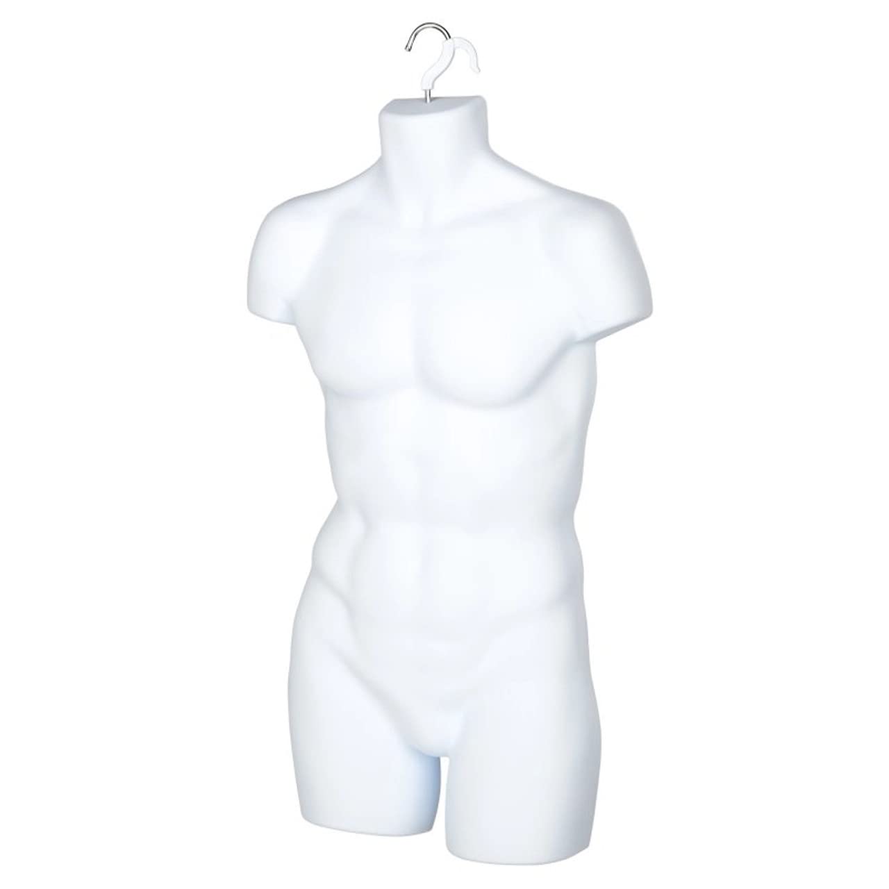 Male Plastic Body Form Hanging Mannequin (WHITE)