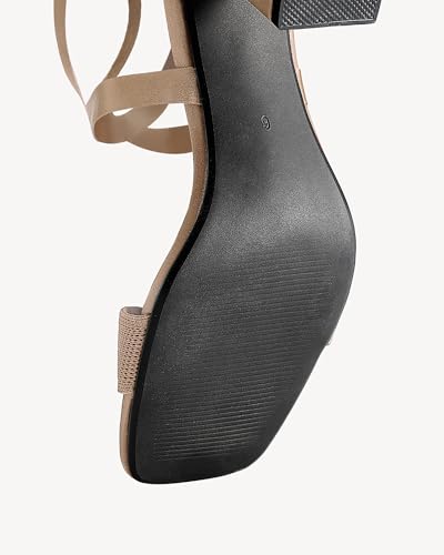 Women’s Lace-Up Block Heel Sandals – 3.15 inch Square Open Toe Wrap Around Heeled Dress Shoes for Party, Date Night, or Summer Outfits4