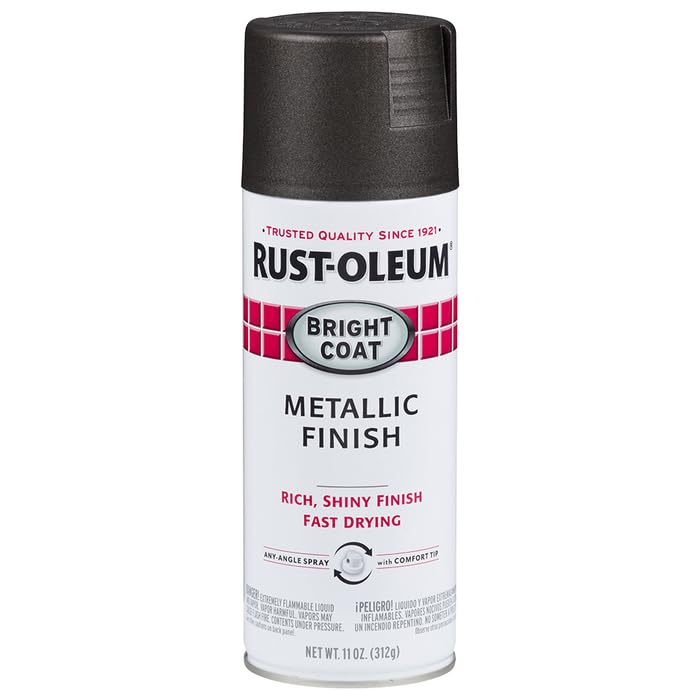 Image of Rust-Oleum Stops Rust Bright Coat Metallic Spray Paint, Dark Bronze | Rust Resistant, Indoor and Outdoor, Beautiful Finish on Metal, Wood and More, Sprays from Any Angle, 11 oz, 6 Pack