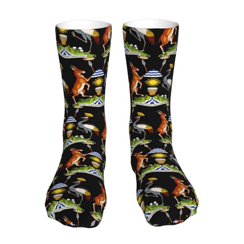 JDNFDR Drapeau de l'Ouganda Drapeau de l'Ouganda Chaussettes amusantes pour homme Unisexe Cool Funky Imprimé Chaussettes de mollet athlétiques