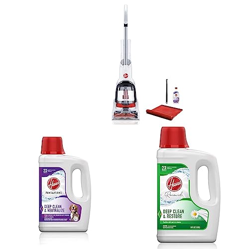 Hoover PowerDash Pet+ Compact Carpet Cleaner & Paws & Claws Deep Cleaning Carpet Shampoo with Stainguard & Renewal Deep Cleaning Carpet Shampoo