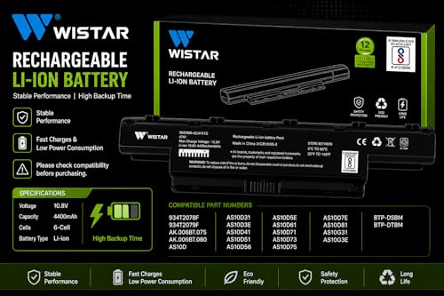 Image of WISTAR Laptop Battery for Acer Aspire E1-571 E1-531, E1-421 E1-431 E1-471, Acer V3-571 Battery 6 Cell