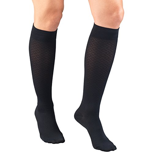 Image of Truform Compression Socks, 15-20 mmHg, Knit Women's Dress Socks, Knee High Over Calf Length