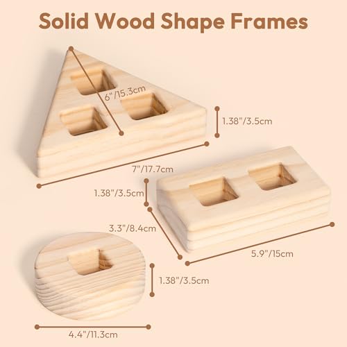 Image of Woodtoe Large Rainbow Gem Blocks, 16 PCS Stacking Blocks for Toddlers 1-3 | Includes 3 Wooden Shapes, Montessori Sensory Toy, Creative Acrylic Blocks, No Choking Hazard, Birthday Gift for 1 2 3 Years