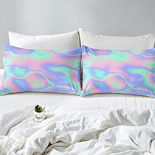 Tie Dye Bed Sheets Queen, Colorful Print Sheet Set, Psychedelic Luxury Soft Lightweight Bedding Set, Green Purple Home Decor Fitted Sheet With Deep Pocket, 1 Flat Sheet, 1 Fitted Sheet, 2 Pillowcases #TOP3