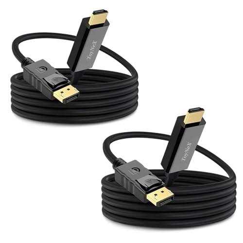 Image of DisplayPort to HDMI Cable 1.8M, 4K@60Hz 1080P@120Hz Uni-Directional UHD DisplayPort to HDMI1.4, DP to HDMI Cord for PC Computer Graphics Card to Projector Monitor TV. (PACK OF 2)