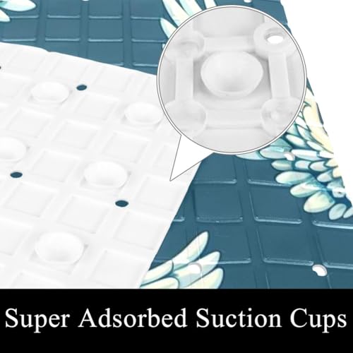 Tapis de bain antidérapant absorbant l'eau extra long avec ventouses de sécurité - 4