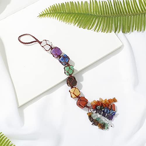 XIANNVXI 7 Chakra Crystals Hanging Healing Crystal Gifts Chakra Gifts Crystals and Healing Stones Hippy Wiccan Reiki Bohemian Spiritual Witchy Gifts for Women Car Hanging Accessories - Image 3