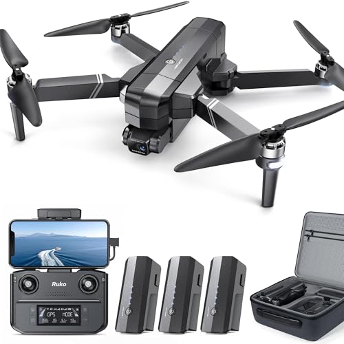 Ruko F11GIM2 Drones with Gimbal+EIS 4K Camera for Adults, 96 Min Long Flight Time 16404ft Long Range FPV, Auto Return Home with GPS, Level 6 Wind Resistance, Foldable Quadcopter