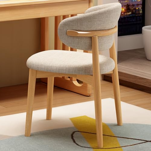 Sillas de comedor tapizadas modernas de mediados de siglo con respaldo abierto acolchado y patas de madera, cómodas sillas de cocina para decoración de comedor (estilo 3)