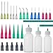 20 Pack Glue Measuring Dispenser and 30ml+50ml Glue Bottle, 1ml, 3ml, 5ml, 10ml Glue Dispenser, 14ga, 16ga, 18ga, 20ga, 22ga, 25ga Dispensing Accessories and Caps, for Refilling
