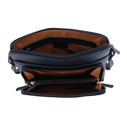 CTM Women's Leather Shoulder Bag Purse with Side Organizer4