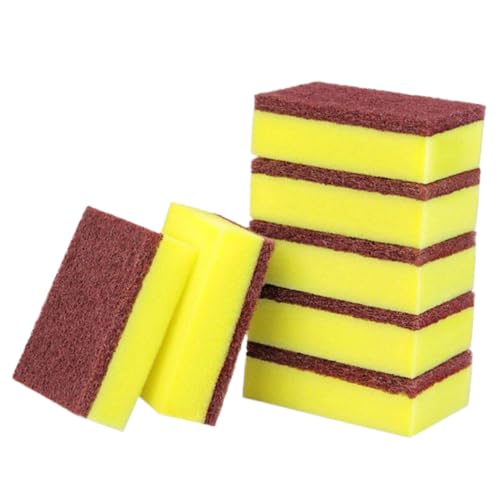 SAFIGLE 10 Piezas Esponjas de Limpieza de Alta Densidad para Cocina y Baño Almohadillas para Fregar Resistente Absorción Fuerte y Espuma Rica Paño Esponja Multiusos para Uso Diario