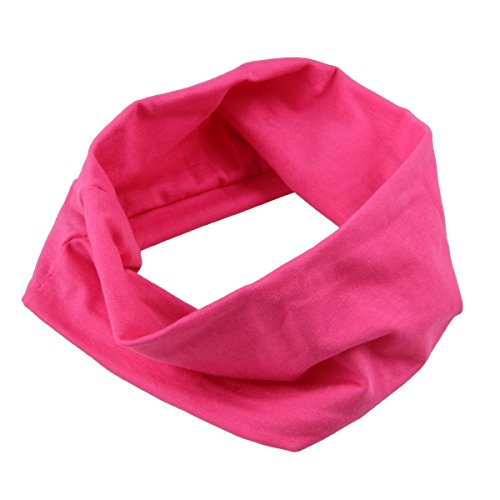 Butterme Bandeau élastique pour yoga, sport, turban, bandeau ultra large, accessoire de tête pour homme, femme, garçon, fille, rose vif, taille unique Cover