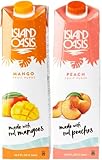 Island Oasis Drink Mix Variety, 1 of each: Mango and Peach Fruit Puree, 33.8 fl oz (1 Liter)