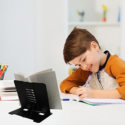 Yardwe Metal Estante De Livros Livro Suporte Dobrável Ajustável para Leitura de Mãos Livres Receita
