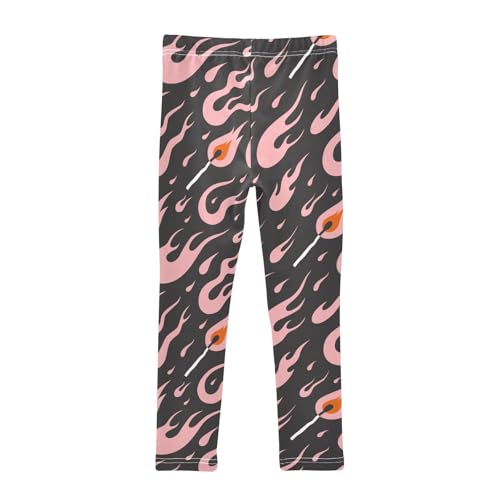 Various Flame Girls Leggings,Workout Leggings for Girls Toddler Athletic Legging Size for 3-10T2