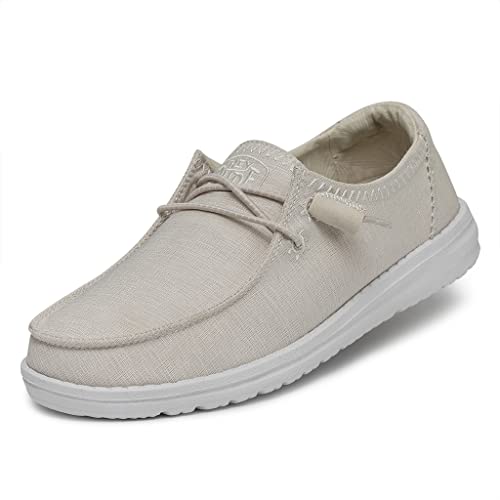 Image of HEYDUDE Wendy Star Loafers for Little, and Big Kid - Textile Upper with Lace Detailing, Removable Insole, Chic and Nice