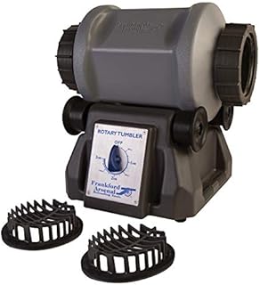 Frankford Arsenal Platinum Series Rotary Tumbler with 7-Liter Capacity, Clear Viewing Lids, and Auto Shut-Off for Reloading, Cleaning and Wet Tumbling Brass Cases gray