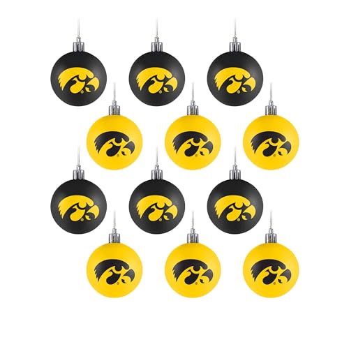 FOCO NCAA Ball Ornament (Set of 12) NCAA Team: Iowa