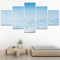 SIGNWIN 5 Panel Canvas Wall Art Snowy Tops for Home Decorations Ready to Hang - 60