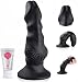 Liquid Silicone Dildo with Suction Cup for Hands-free Play,UTIMI Realistic Snake Head Dong Animal Dildo Black,1 Water-Based Lube,7.1 Inch