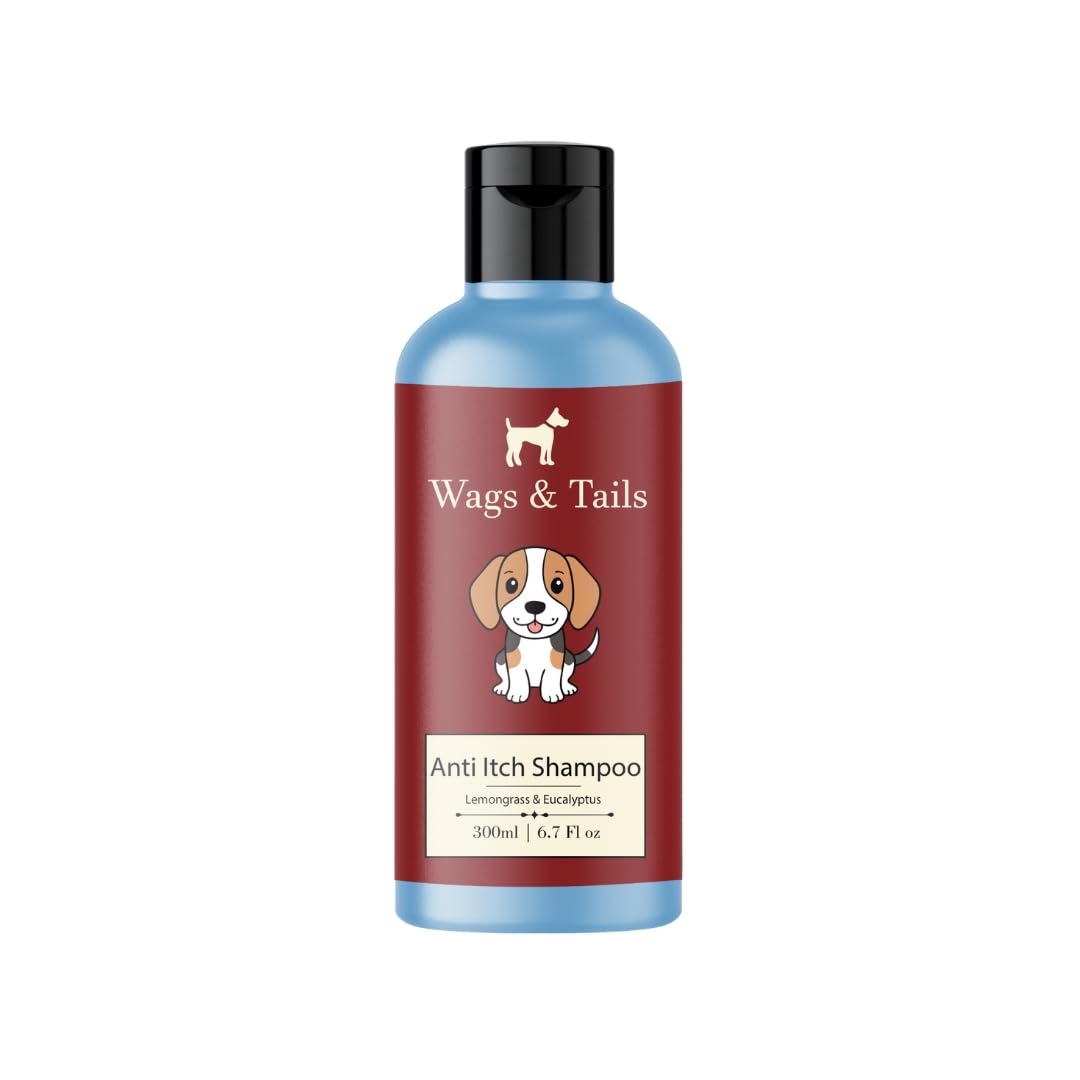 Wags & Tails Itch & Allergy Relief 5 in 1 Shampoo+Conditioner for Dogs & Cats|Lemongrass, Eucalyptus & Vitamin-E|Softens
