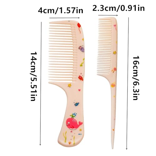 Set de 4 peines rosas con diseño de fresa miniatura 2