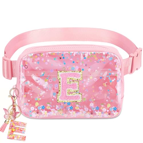 Image of Initial Fanny Pack for Girls - Belt Bag for Teens Kid Teen Girl Kid Birthday Gift Pink E