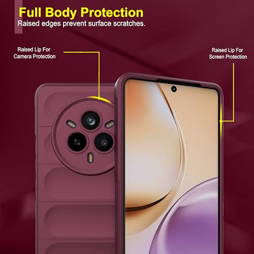 Image of amazon basics Back Case Cover for Realme 14 Pro 5G | Compatible for Realme 14 Pro 5G Back Case Cover | Liquid Silicon Magic with Camera Protection | Plum