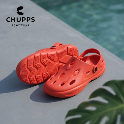 Image of CHUPPS Gator Clogs for Men | Lightweight EVA Clogs | Anti-Slip Sole | Cushioned Footbed | Breathable Ventilation | Adjustable Back Strap | Waterproof Casual Garden Clogs for Men
