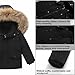 Faux Fur Hood Snowsuit Toddler Fashion 2 Piece Windbreaker Waterproof Insulated Down Ski Jacket and (Black, 2-3 Years)