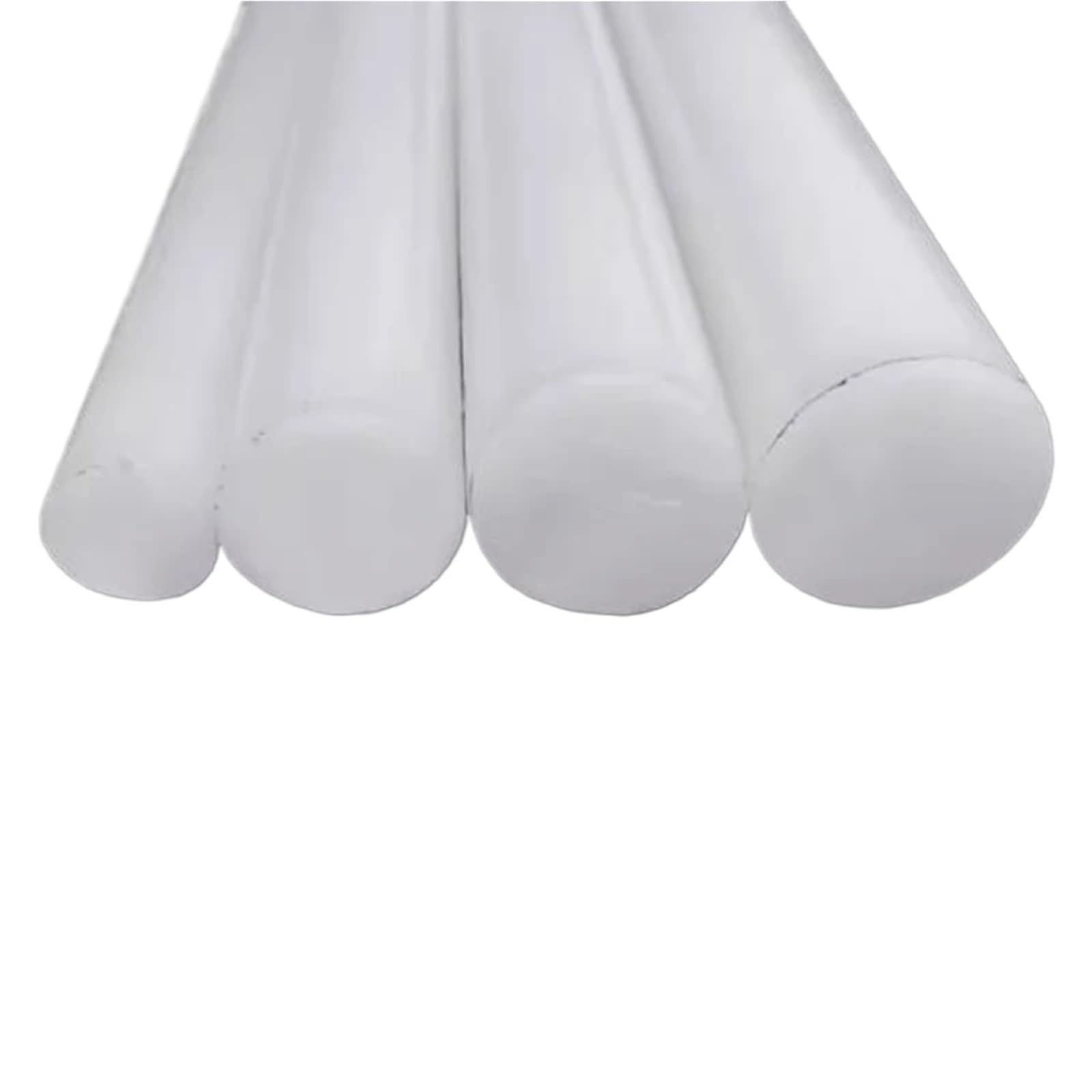 Nylon Stange 2/4/10 Stück weiße Nylonstäbe aus Kunststoff, rund, robust, massiv, 6–30 mm, Verarbeitungslänge 500 mm(30mm 2Pcs)