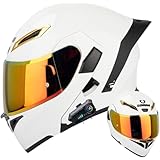 Bluetooth JK902 フルフェイス スピーカー付き ダブルシールド メンズ レディース 四季通用 ジェット 男女兼用 日焼け止め UVプロテクション 耐衝撃 DOT認定 (L,A01) [並行輸入品]