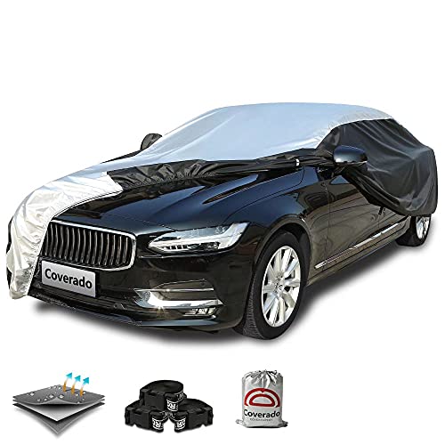 Image of Coverado Car Cover Waterproof All Weather, Lightweight Outdoor Full Exterior Covers Sealed with PU Waterproof Tape, Sedan Car Cover Snow Wind UV Hail Protection Universal Fit for Sedan (191 inch-200 inch)