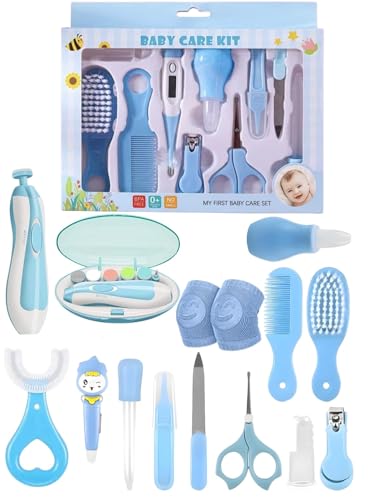 Baby Nail Trimmer Electric Baby Nail Clippers with Light Newborn Infant Toddler or Adults 6 Grinding Pads Kids Nail Care Trimmer (Multi-Color-Blue-Pink) Pack of 1