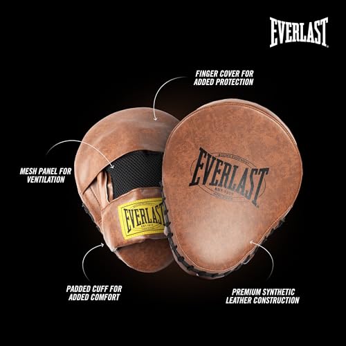 Everlast 1910 Leather Focus Mitts | Vintage Training Punching Mitts