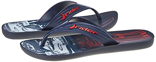 Chinelo Storm, Rider, Masculino, Azul/Vermelho/Branco, 41