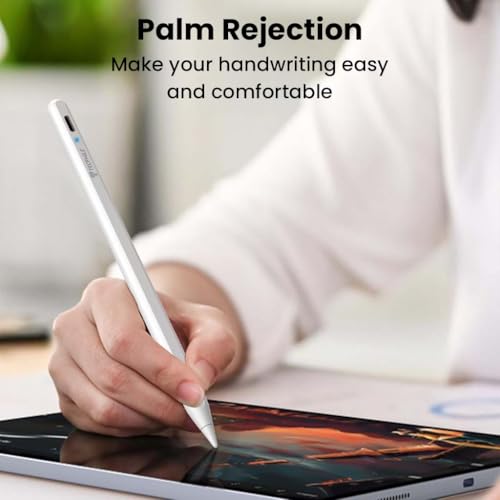 Image of iPad Pencil Stylus Pen, Bluetooth, 10-minute Charge, Palm Rejection, Tilt, Magnetic Attraction, Compatible iPad2018-2025, iPad 10th / 11th Gen, Pro 11, 12.9 & M4, Air 4 /5 /M2 /M3, Mini 6 / A17Pro