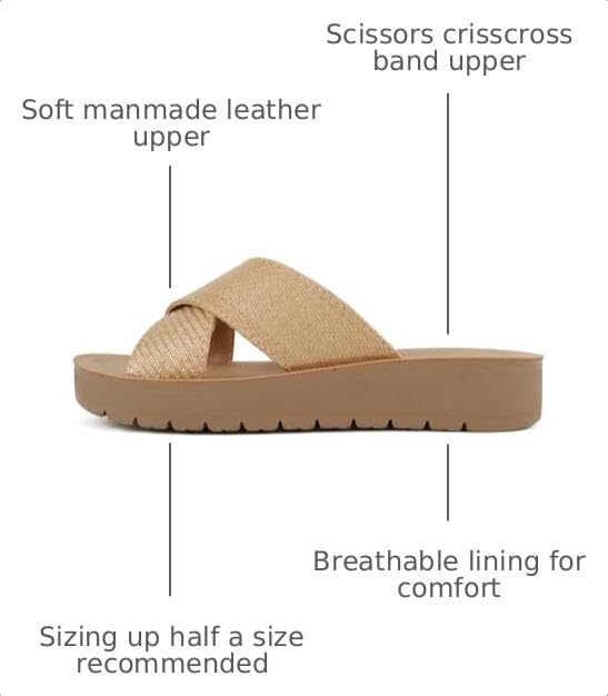 Image of Soda LUCY ~ Women Open Toe Flatform Platform Crisscross Band Upper Fashion Slide Sandals